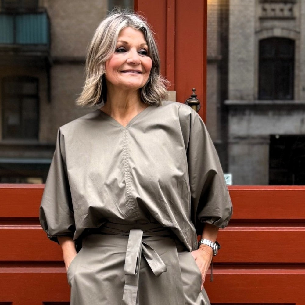 Blus Signe ljust Khakigrön