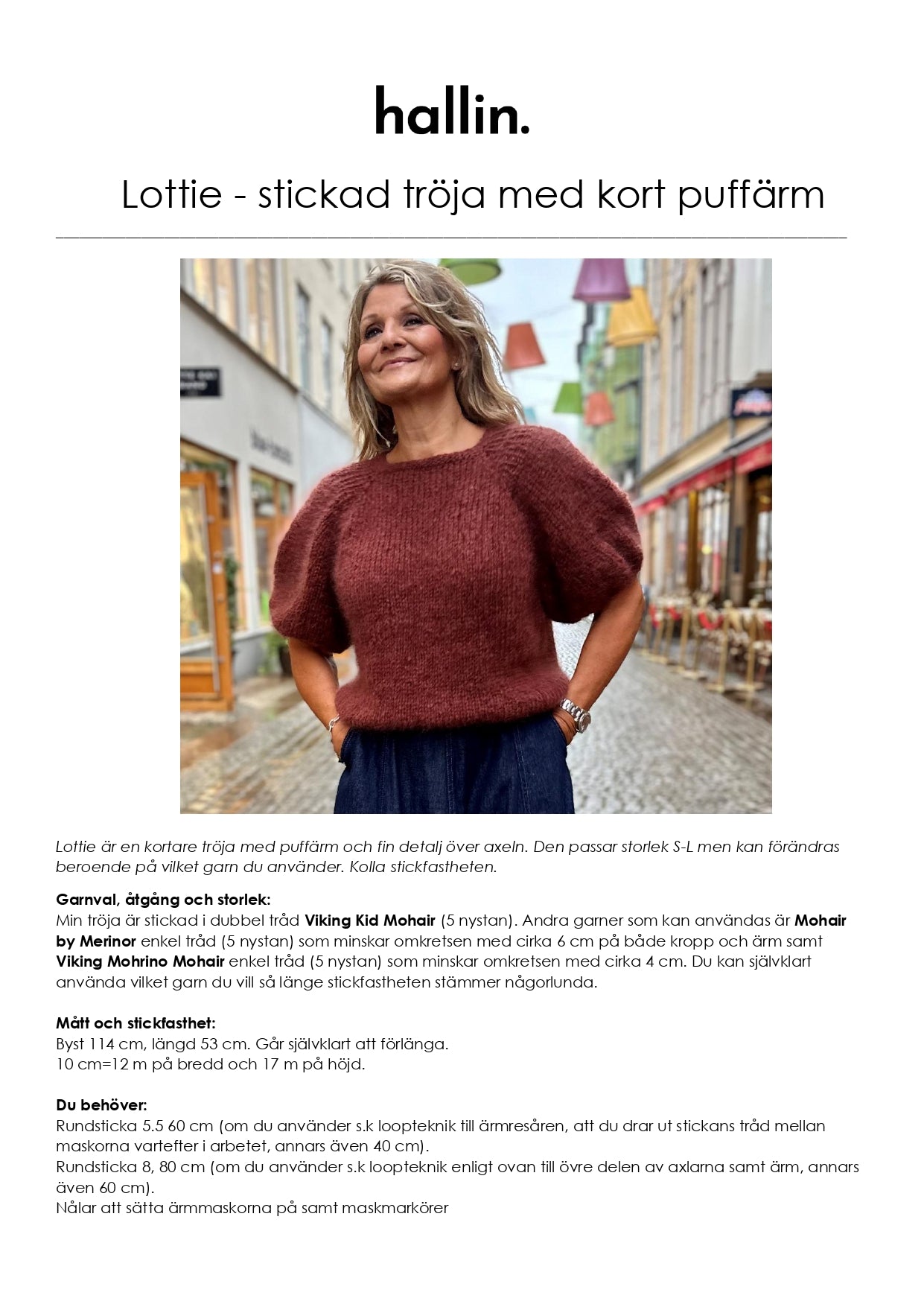 Stickmönster Tröja Lottie
