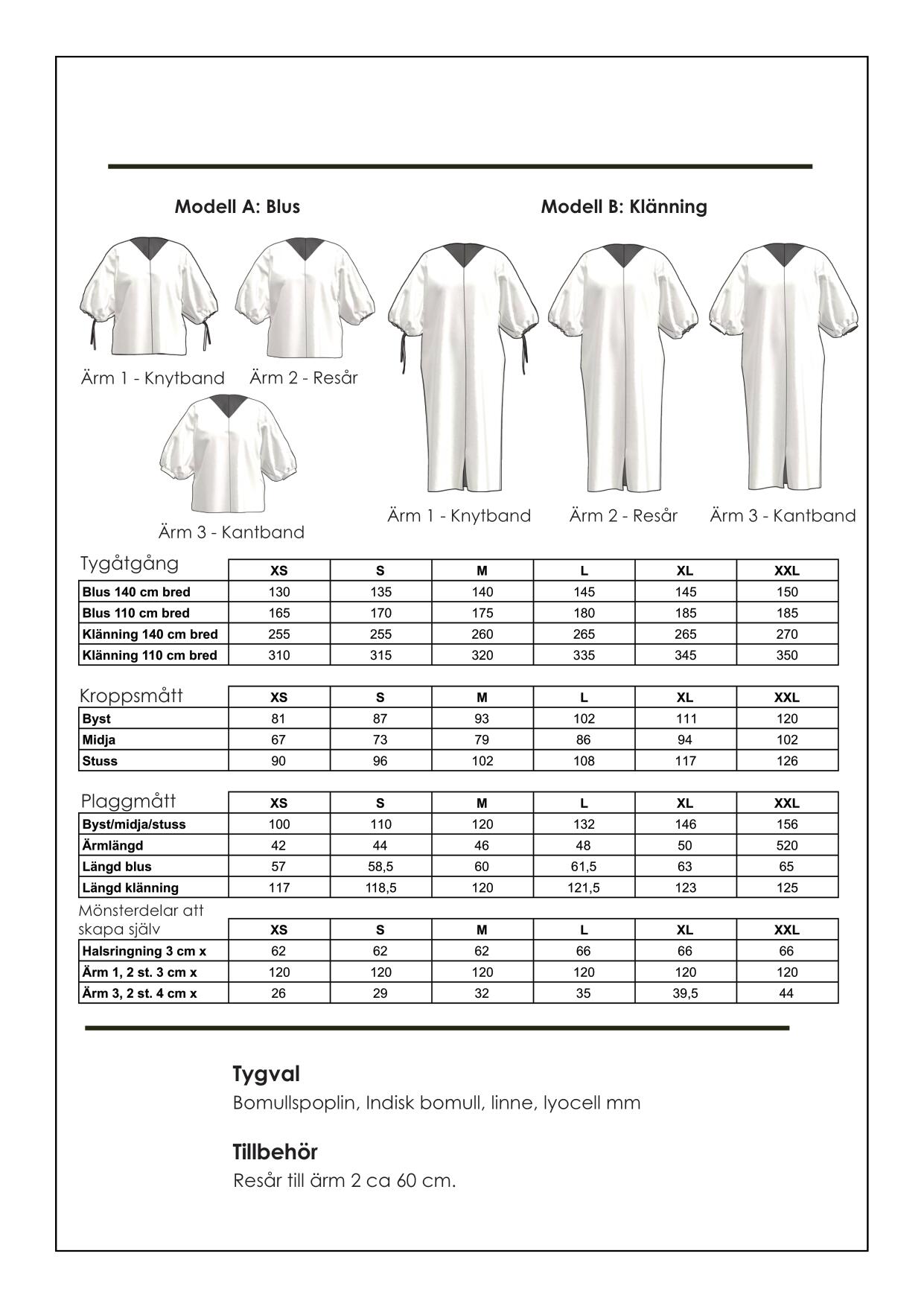 Symönster Blus & Klänning Signe - 50something