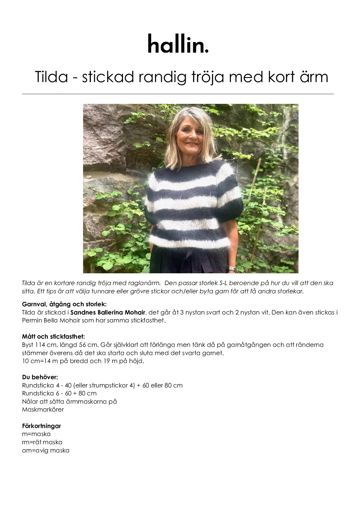 Stickmönster Tröja Tilda