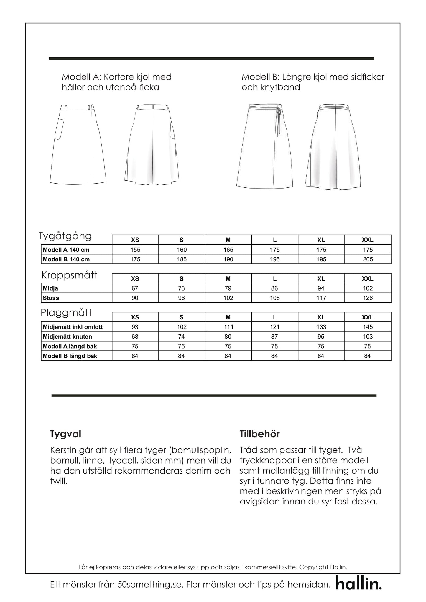 Symönster Kerstin kjol