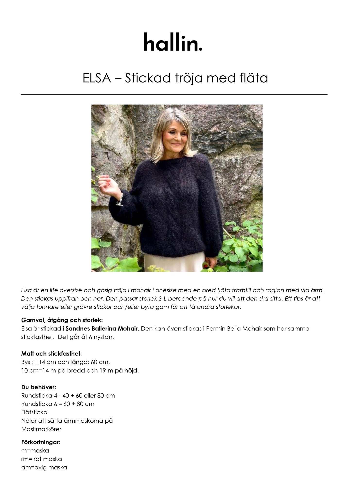 Stickmönster Tröja Elsa