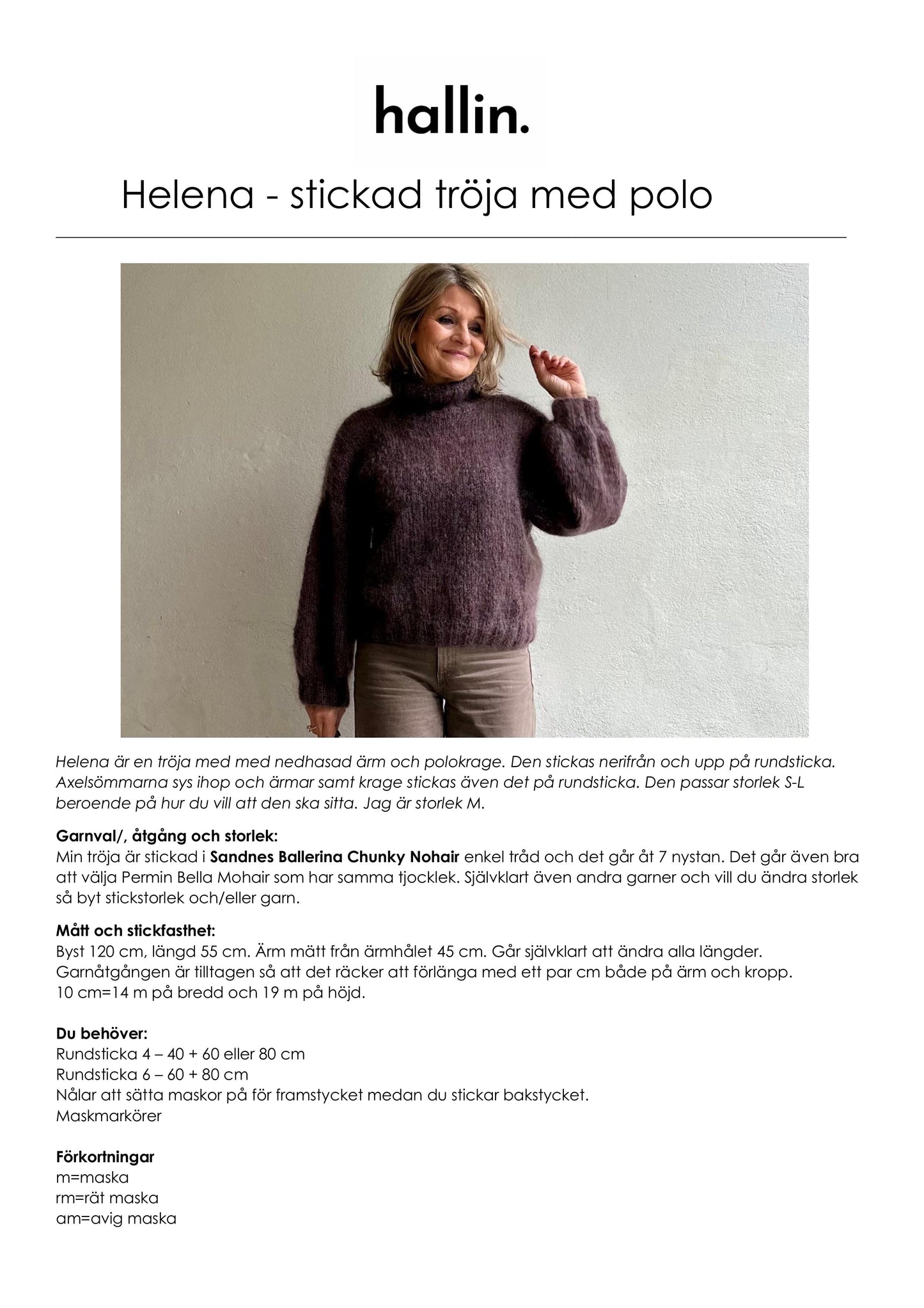 Stickmönster Polotröja Helena