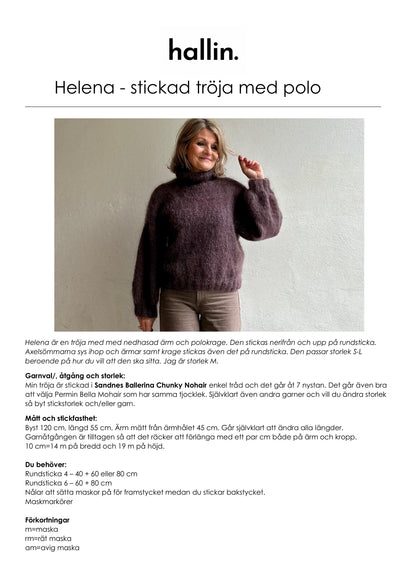 Stickmönster Polotröja Helena