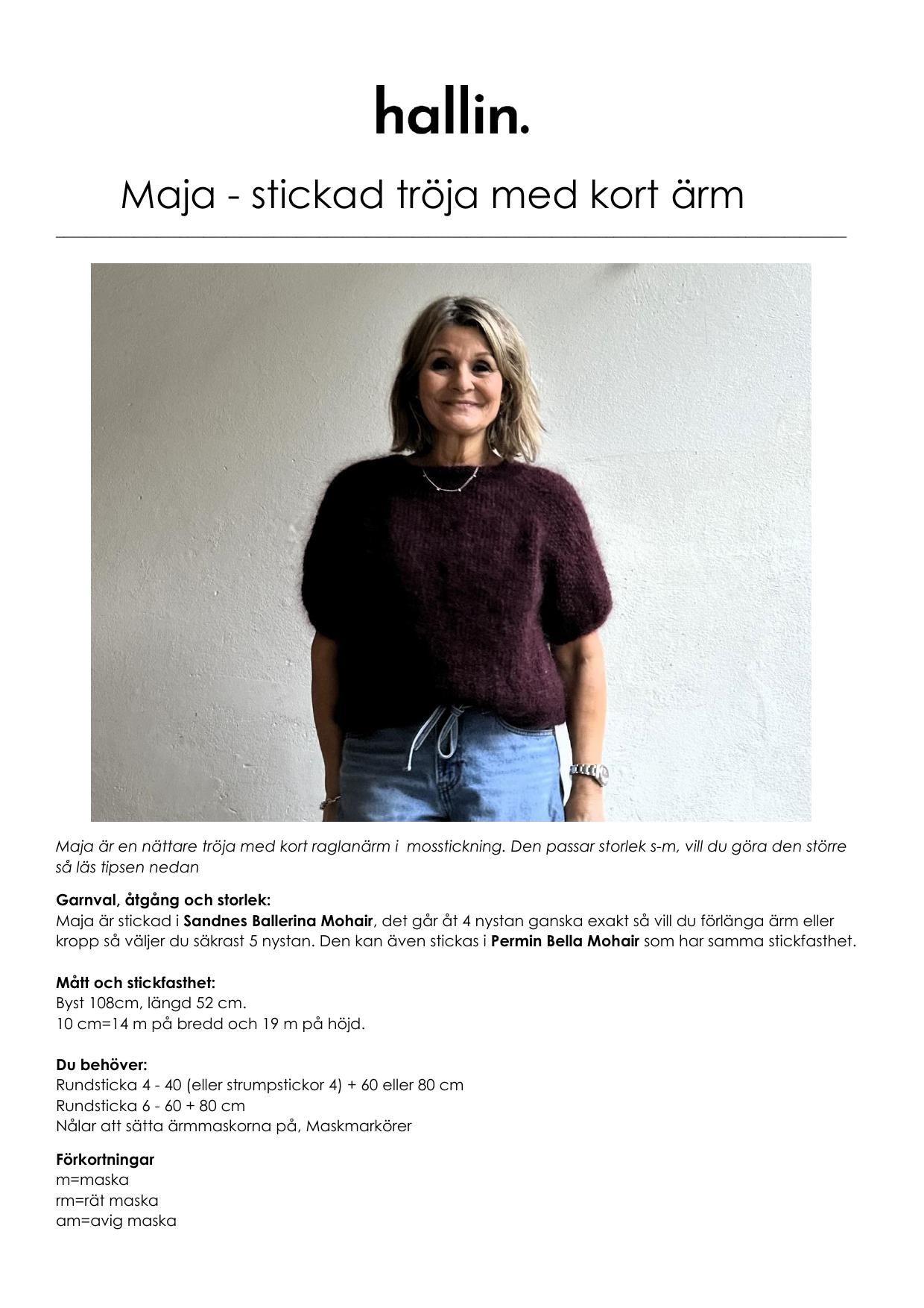 Stickmönster tröja Maja